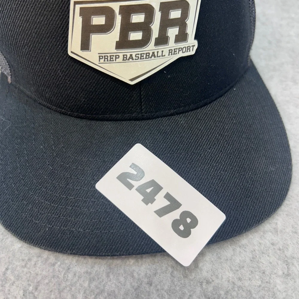 PBR Prep Baseball Report Mens Black Branded Bills Trucker Hat Snapback OSFM